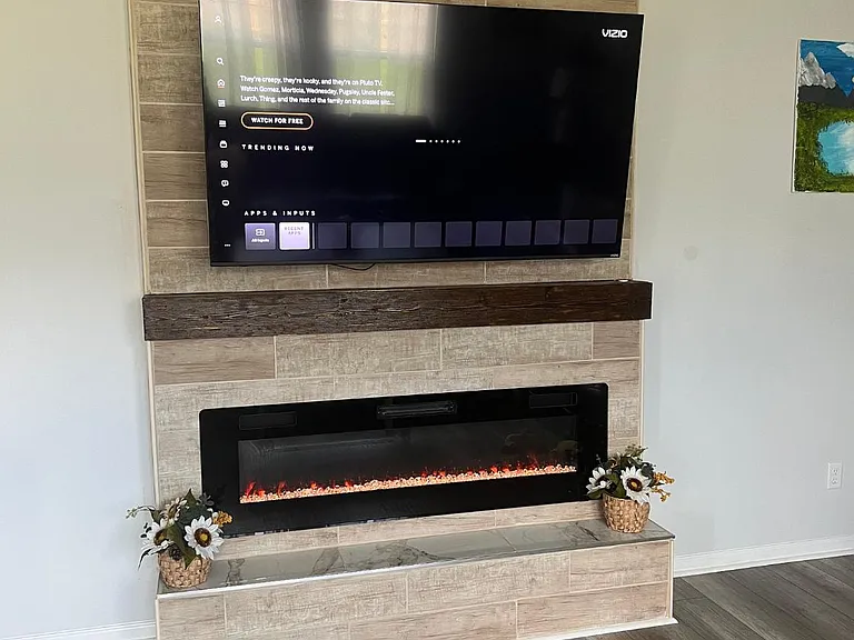 TV Wall w/Electric Fireplace recently added