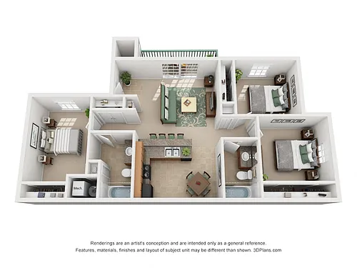 Floor plan Three Bedroom