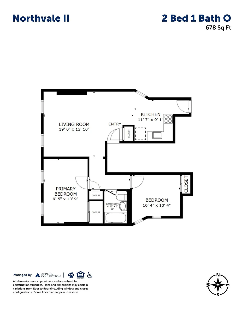 Floor plan 2 Bed 1 Bath O
