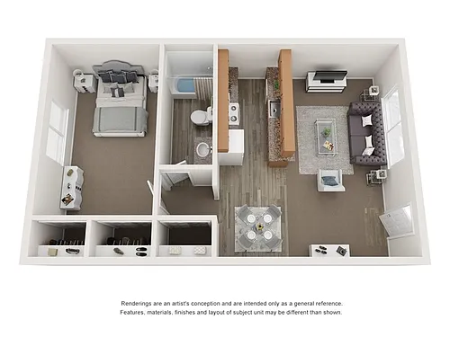 Floor plan 1 Bedroom Large