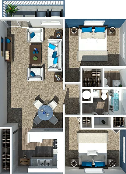 Two Bedroom | One + Half Bathroom Two Bedroom | One + Half Bathroom