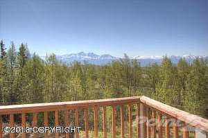 View of mountains from decking