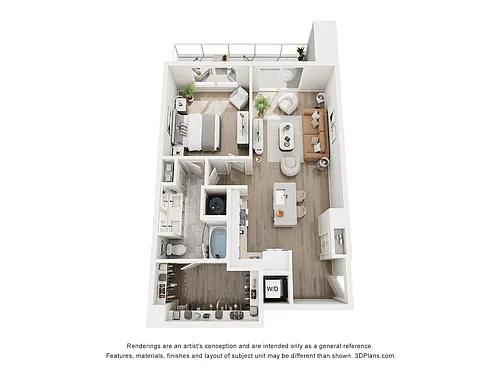 Floor plan 1E Premium Renovated