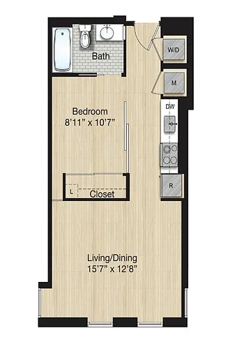 Floor plan Tier 73.0 - Studio