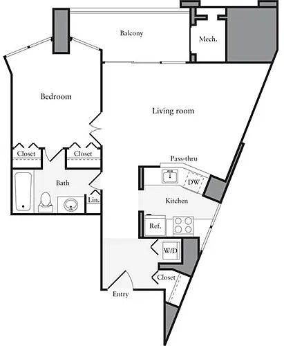 Floor plan 1 Bedroom B