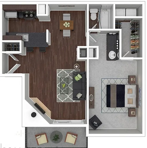 Floor plan One Bedroom Large