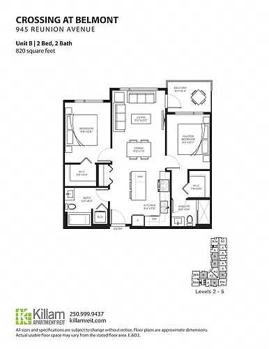 Floor plan Two Bedroom 2 Bed 2 Bath