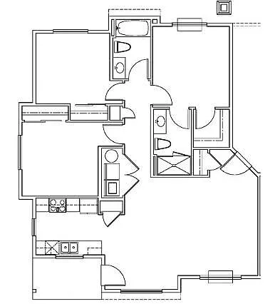 Floor plan Three Bedroom Two Bath