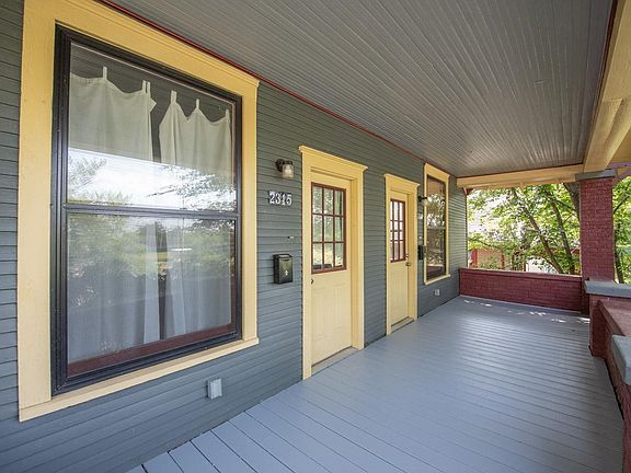 Side by side duplex house with good insulation between units. Shared secure bike storage under porch.