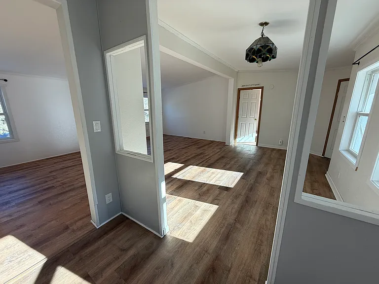 Living room and dining room
