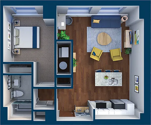 Floor plan Suite Style 17 - 1 Bedroom 1 Bath