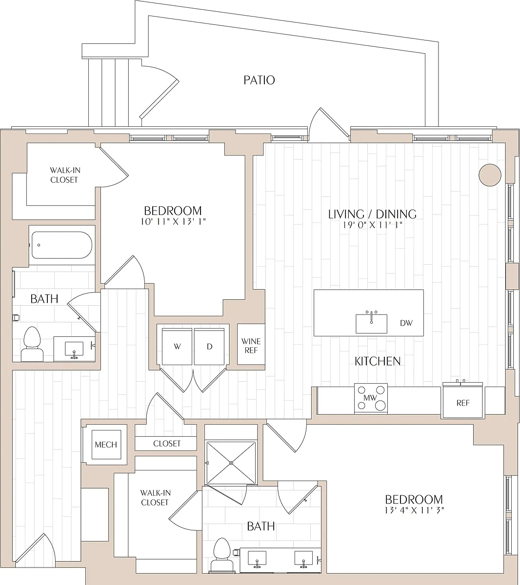 Floor plan 2 Bed/2 Bath ADA-B05 Type A