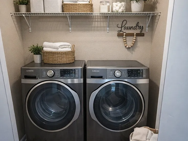 Full-size washer and dryer hookups available.