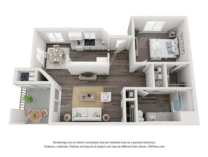 Floor plan 1 Bedroom 1 Bath