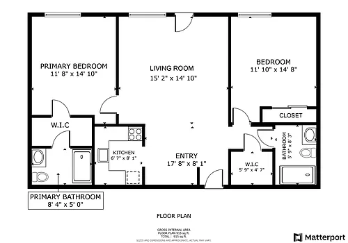 Floor plan 2 Bed 2 Bath
