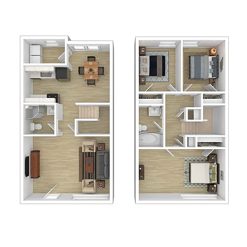 Floor plan 3 Bedroom 2 Bathroom P