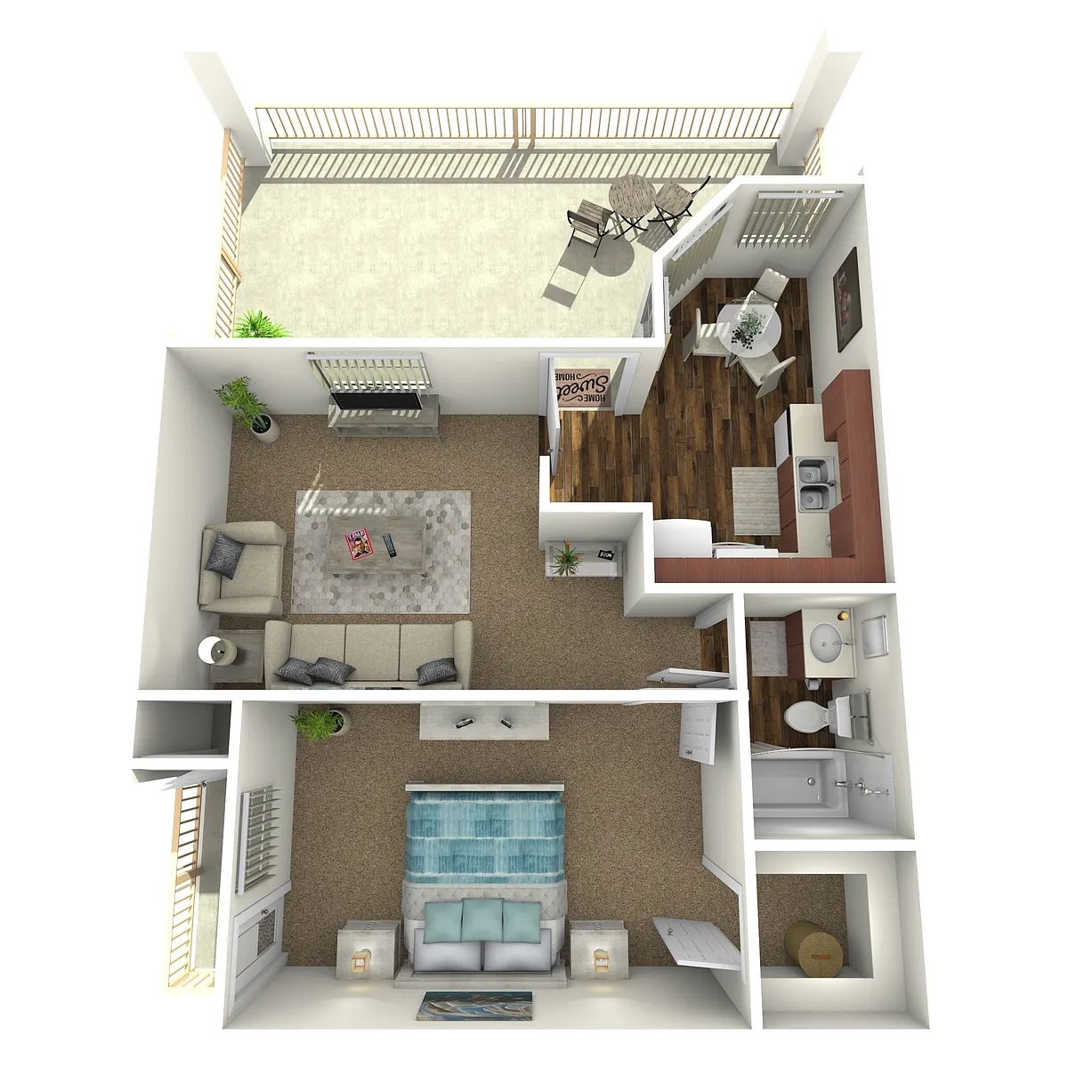 Floor plan 1x1 Patio