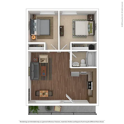 Floor plan 2 Bedroom 1 Bathroom