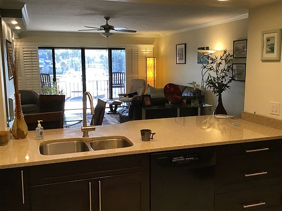 From kitchen view of living