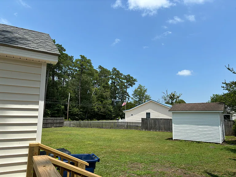 Backyard view from deck
