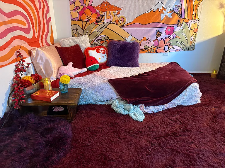 Kids room \ Flex 3rd bedroom:
twin bed, floor play area, art area