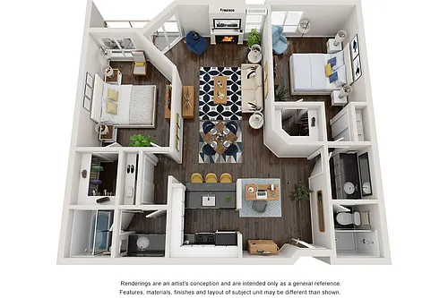 Floor plan Plan F 2 Bedroom