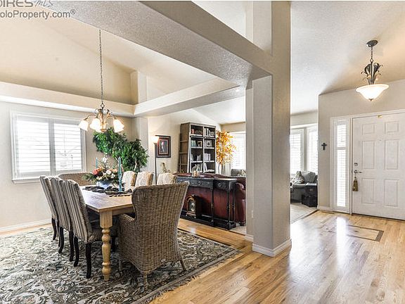 Dining room with slate inlay.