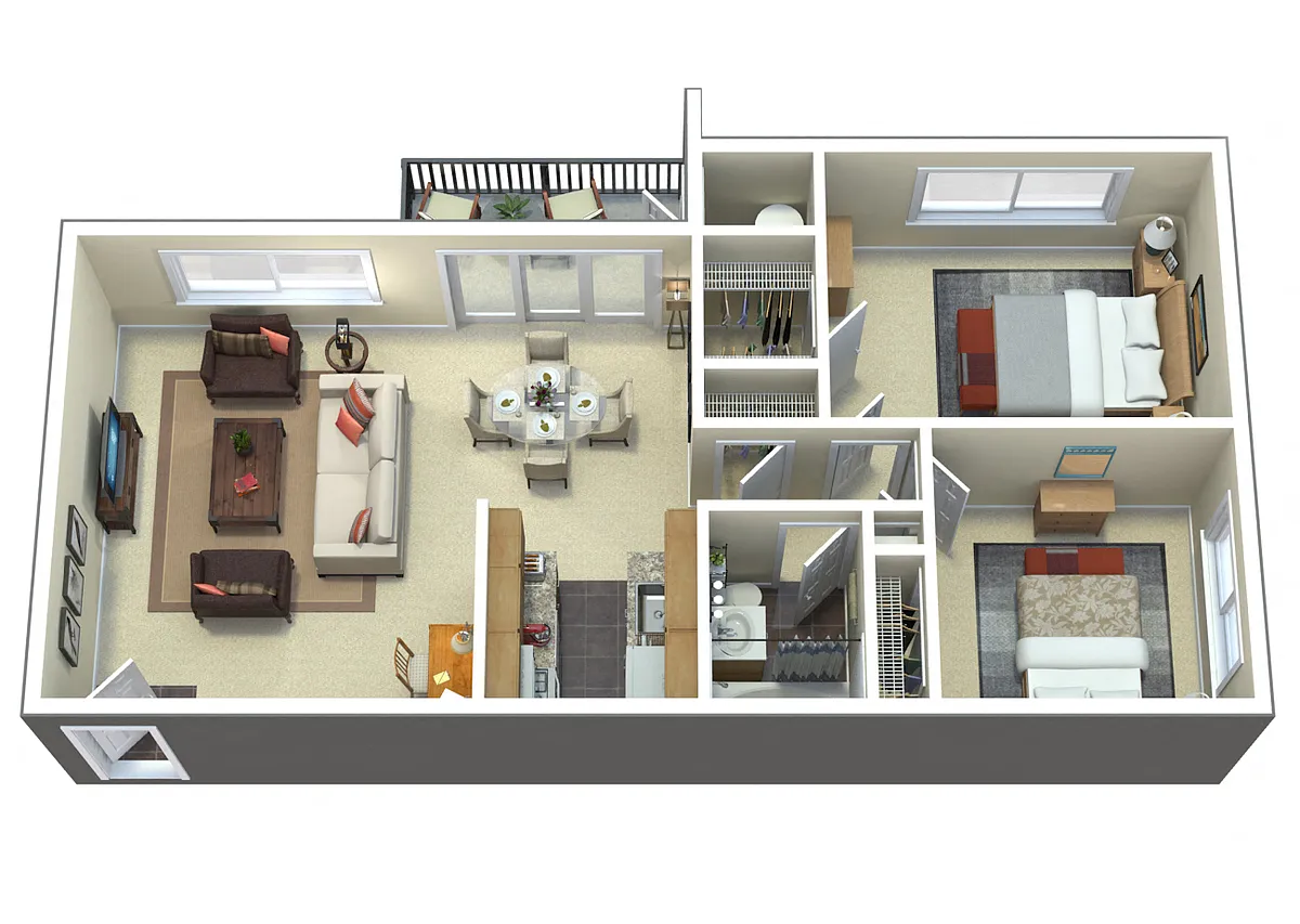 Floor plan 2Bedroom 1Bathroom