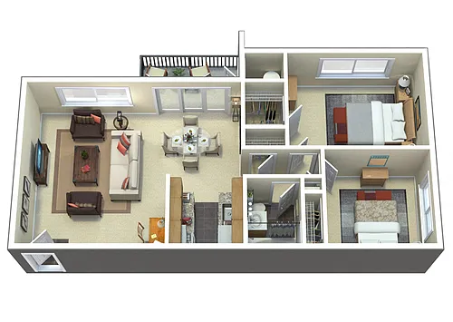 Floor plan 2Bedroom 1Bathroom
