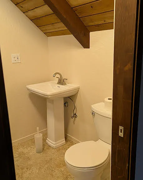 Upstairs bathroom (shower behind door on left)