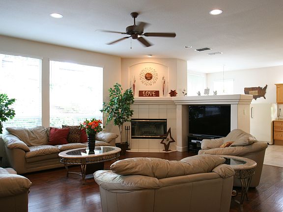 Family room open to kitchen