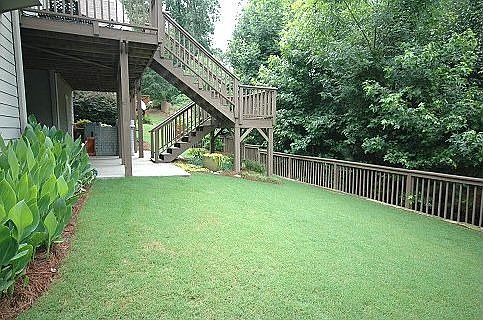 Level Backyard, Professionally Landscaped