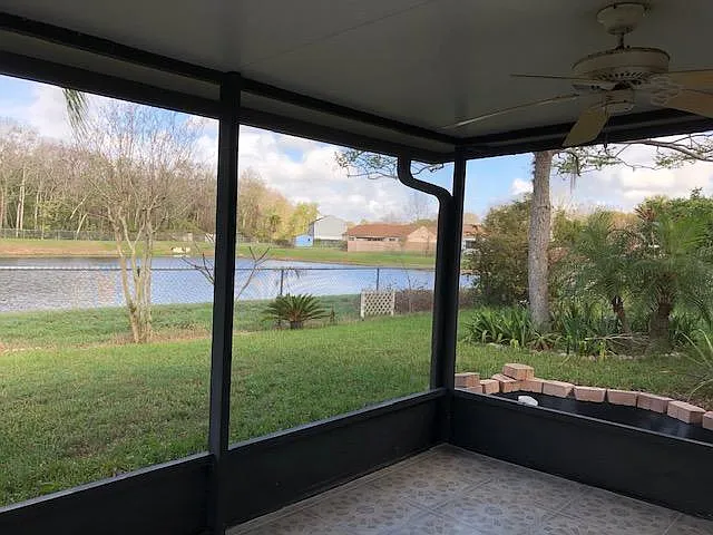 View to the pond from porch