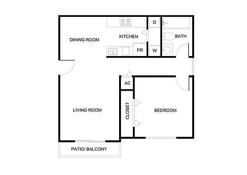 Floor plan One Bedroom 60%