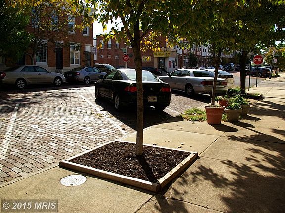 Wide street with angled parking