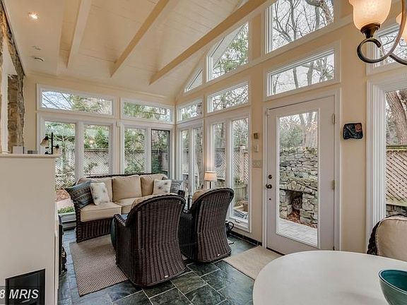 Sunroom with Vaulted Ceilings 