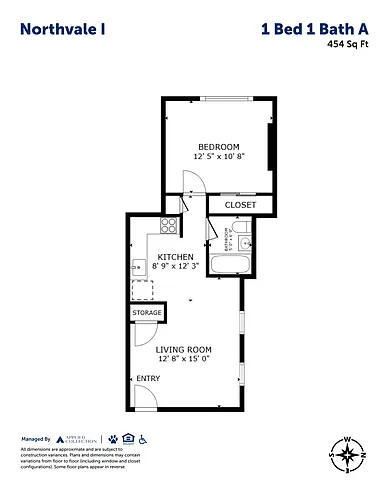 Floor plan 1 Bed 1 Bath A