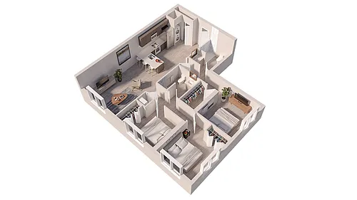 Floor plan 3BRA - E