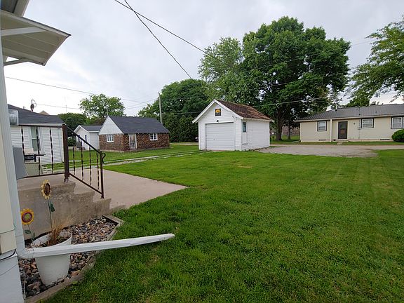 Back yard and garage