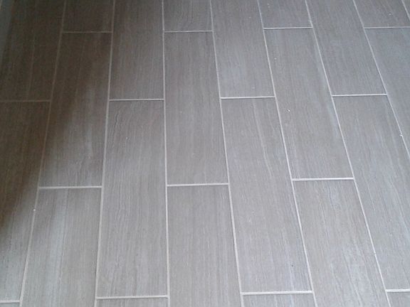 Tile floor in kitchen