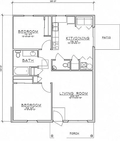 Floor plan 2 Bedroom Unit