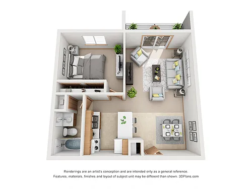 Floor plan One Bedroom A