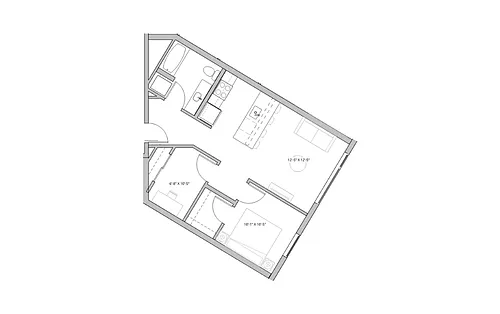 Floor plan 1x1 + Den - C33