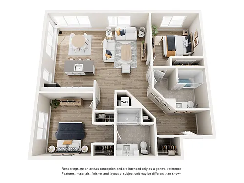 Floor plan Two Bedroom Corner