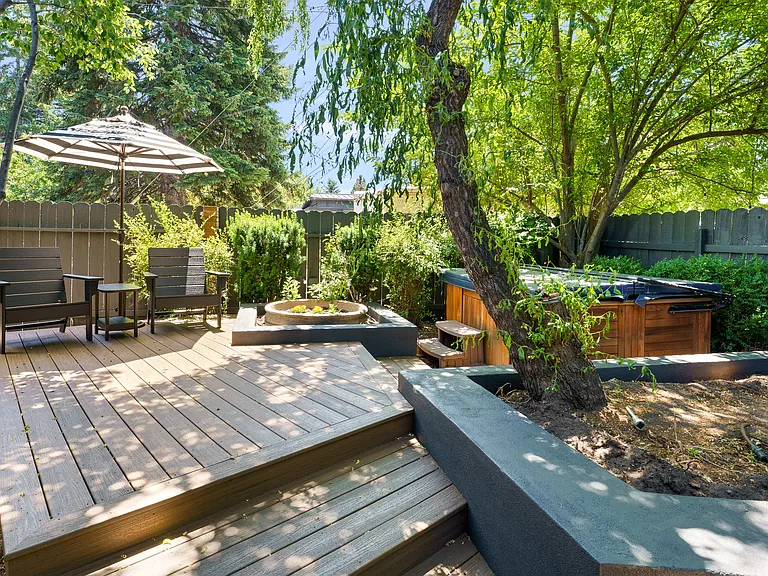 The hot tub is no longer at the home.