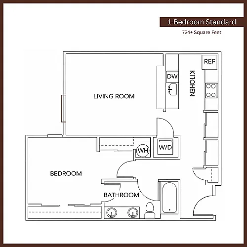 Floor plan 1 Bedroom Standard
