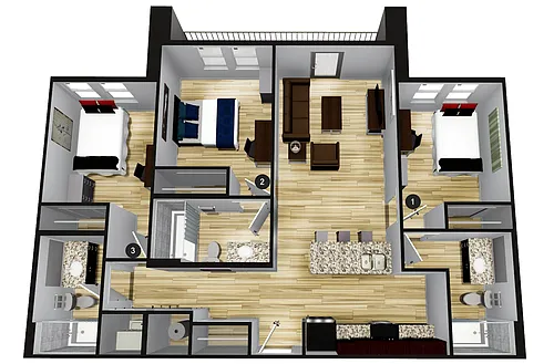 Floor plan A3 - 3X3