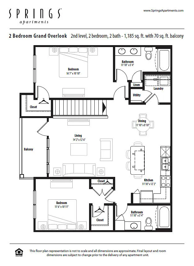 Floor plan 2 BR Grand Overlook Garage
