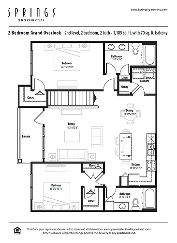 Floor plan 2 BR Grand Overlook Garage