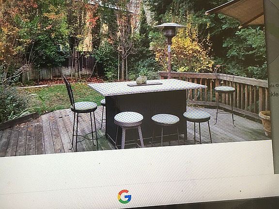 Outdoor dining area by FamRm